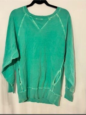 Zenana Outfitters Teal Crewneck Sweater